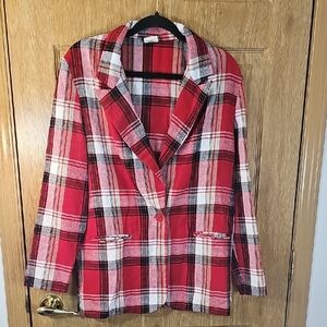 Fashion Bug Red Plaid Blazer
